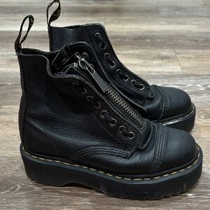 Dr Martins AirWair Black Leather Platform Boots